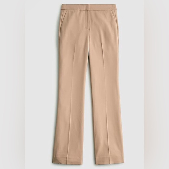 NWT J. Crew Willa Cropped Flare Pant Italian City Wool Blend Camel Brown Size 14 - Picture 4 of 6